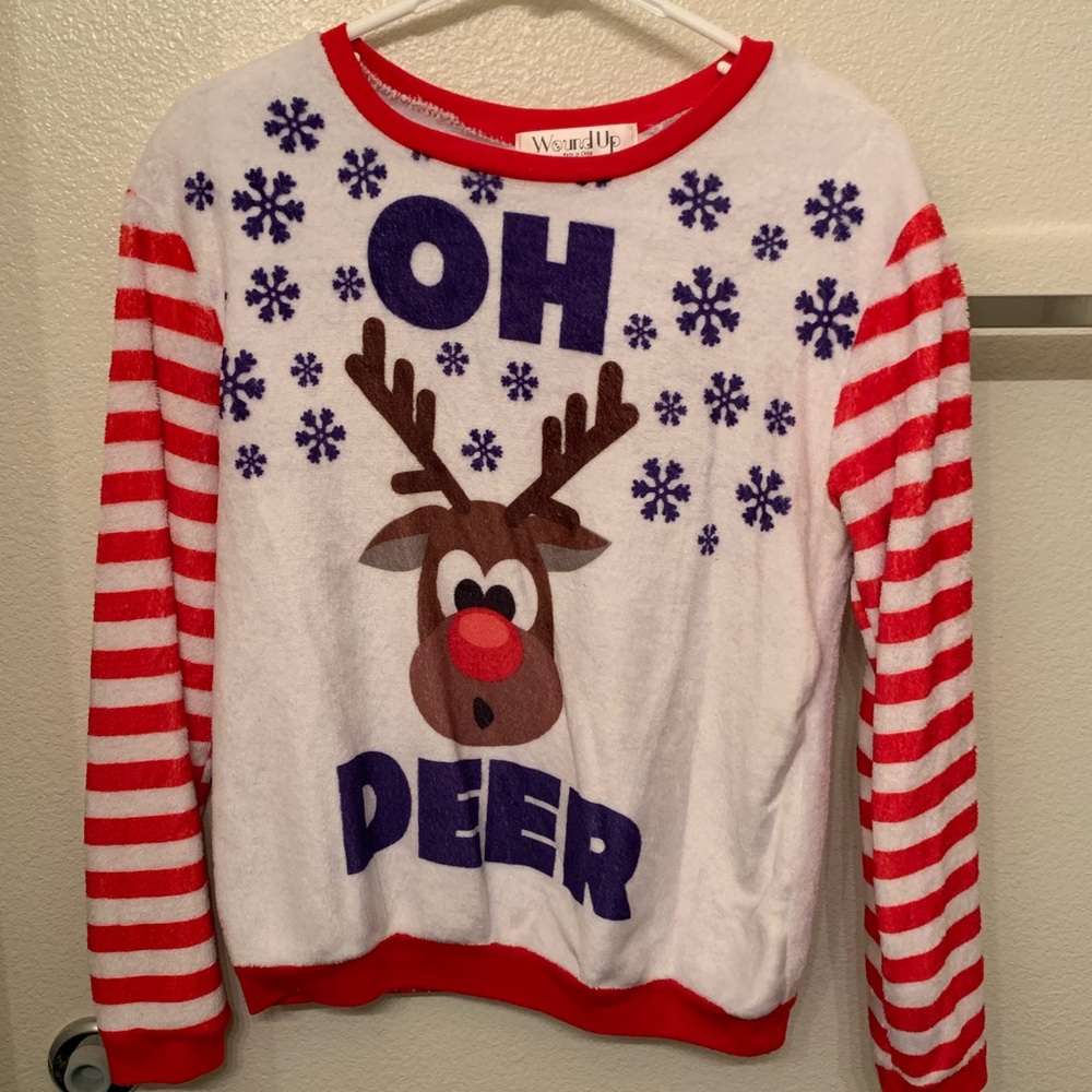 Fuzzy holiday sweater